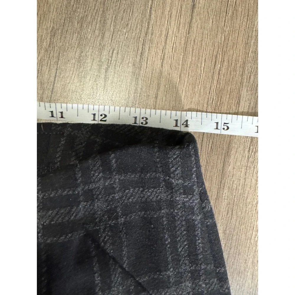 J Jill Ponte Slim Leg Plaid Pants Petite Medium Black Gray Pull On Casual Office